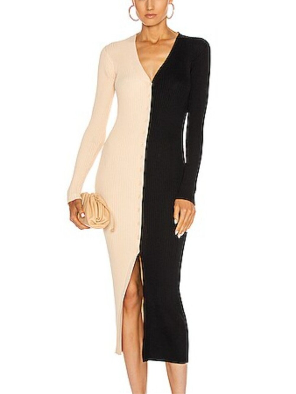 Staud Shoko Colorblock Ribbed sweater Dress